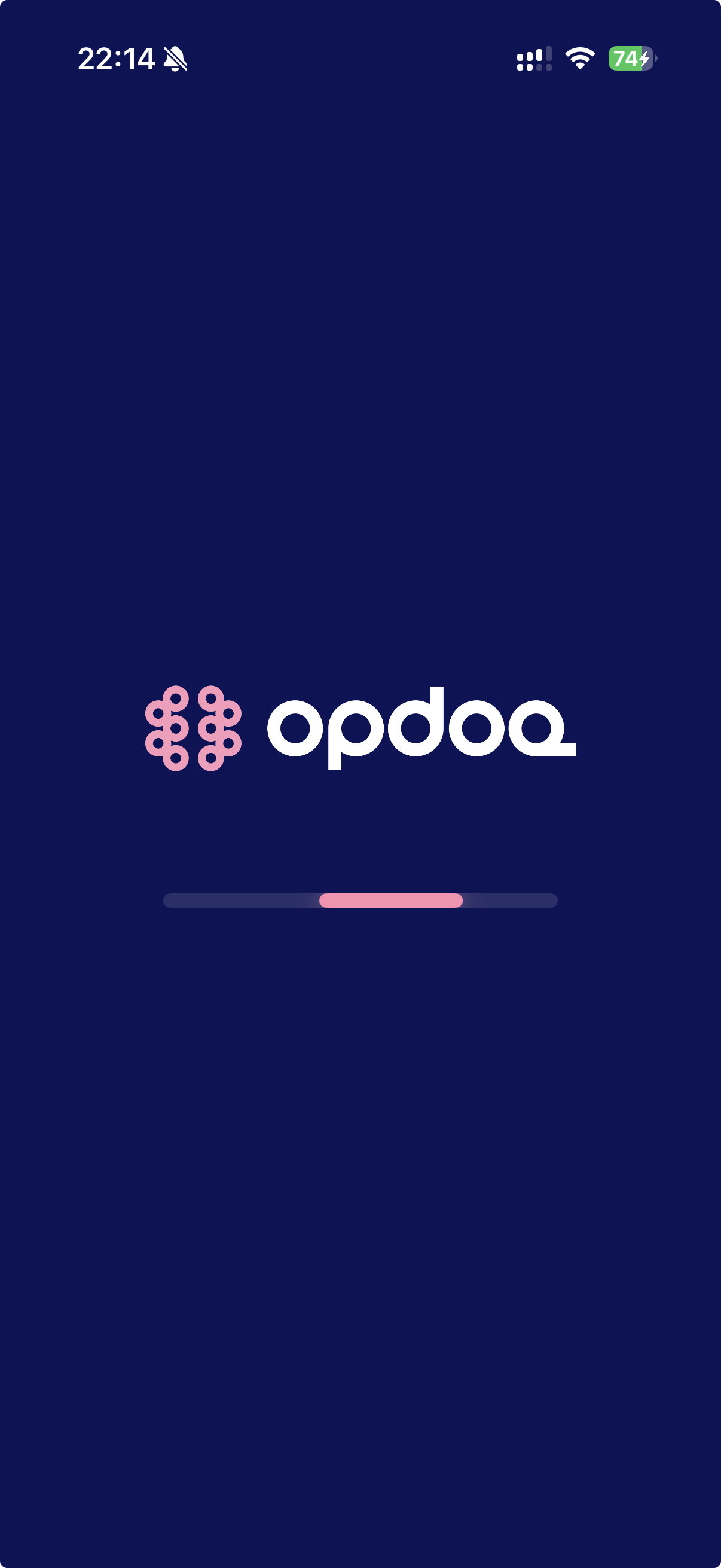 opdoq App – Ladescreen mit Logo