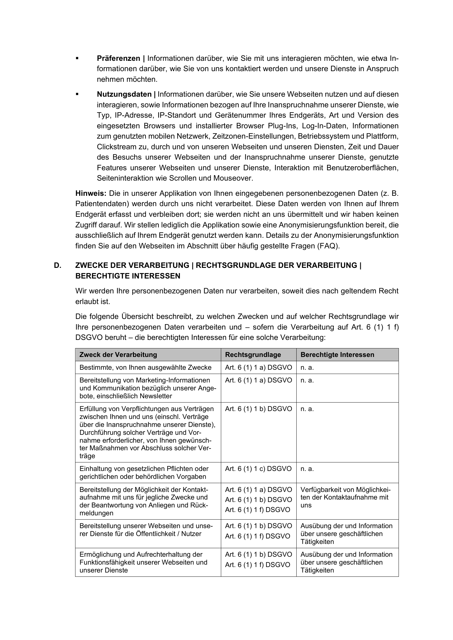 Datenschutzerklärung, Seite 2